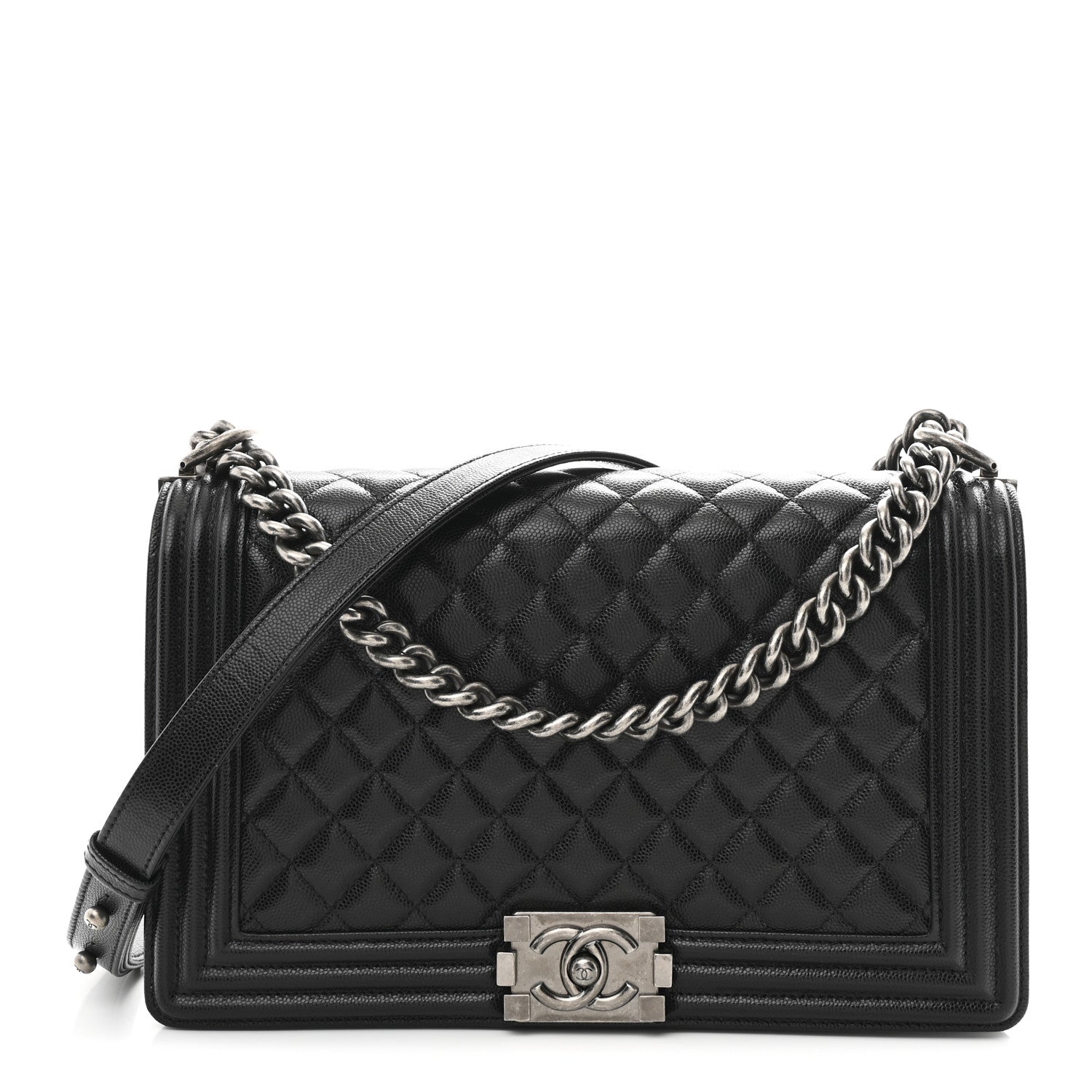 Caviar Quilted New Medium Boy Flap Black