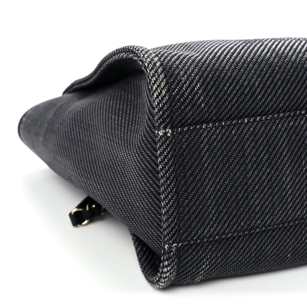 Mixed Fibers Calfskin Small Deauville Tote Black