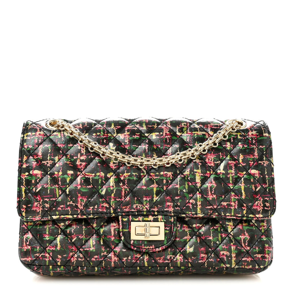Tweed Printed Lambskin Quilted 2.55 Reissue 225 Flap Multicolor