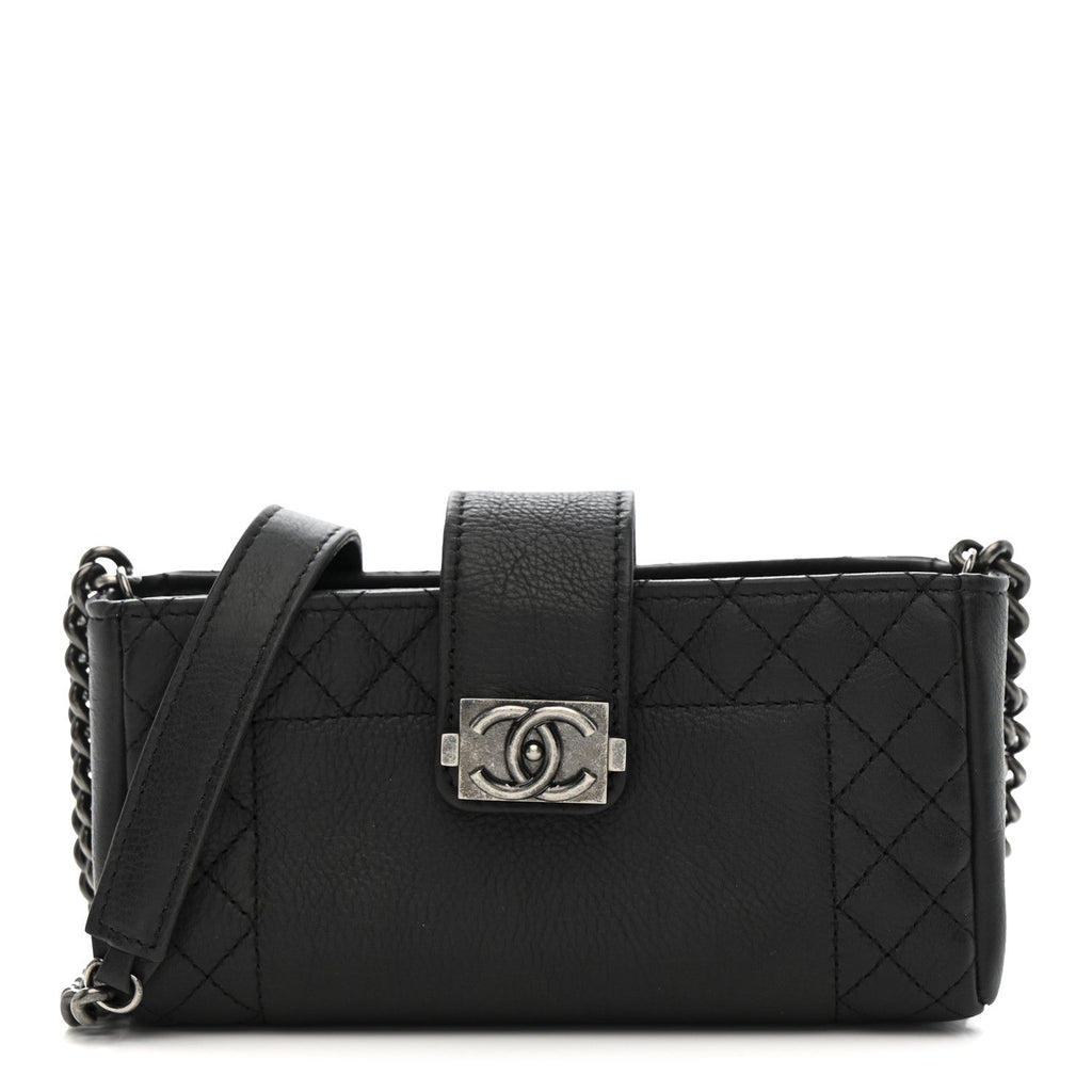 Calfskin Boy Reverso Mini Pochette Black