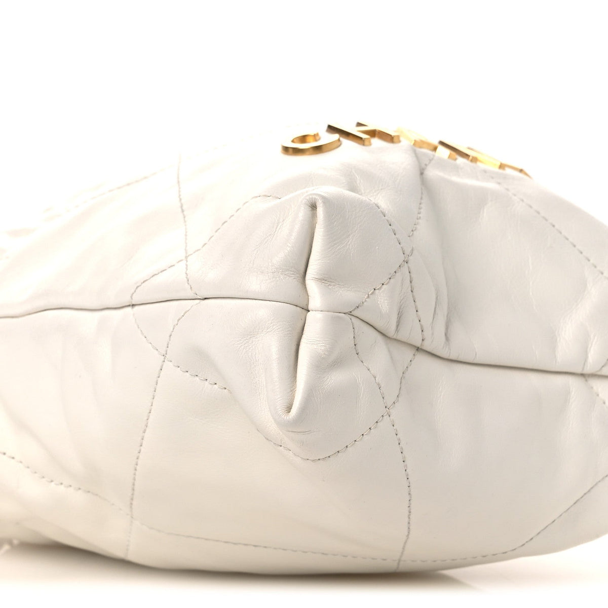 Shiny Calfskin Quilted Mini Chanel 22 White