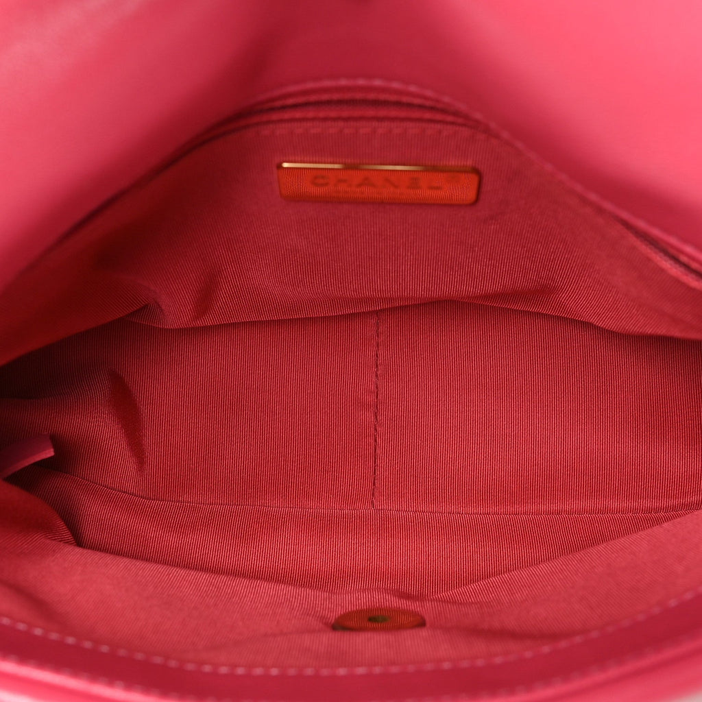 Goatskin Quilted Medium Chanel 19 Flap Pink