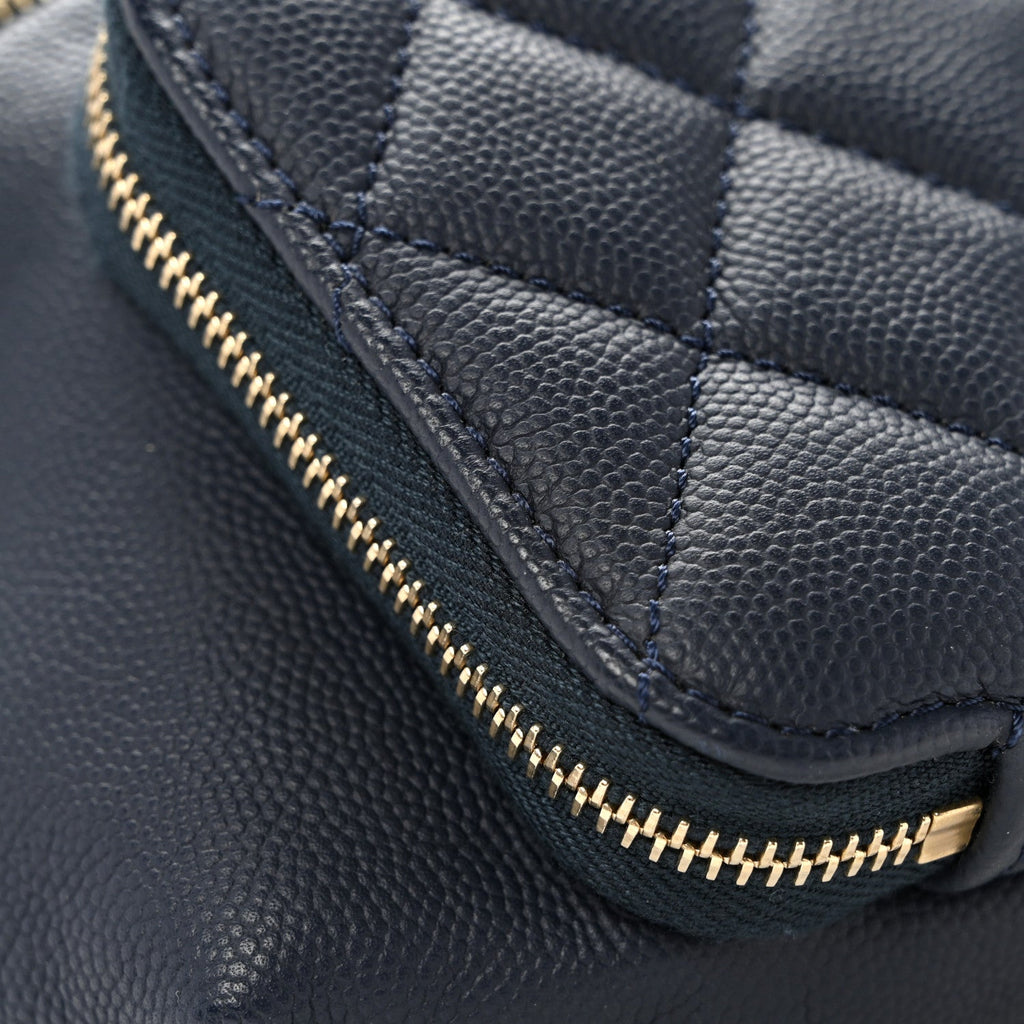 Caviar Quilted Business Affinity Waist Belt Bag Navy