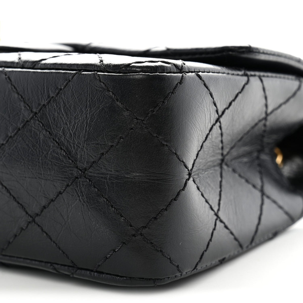 Aged Calfskin Quilted 2.55 Reissue Mini Flap Black