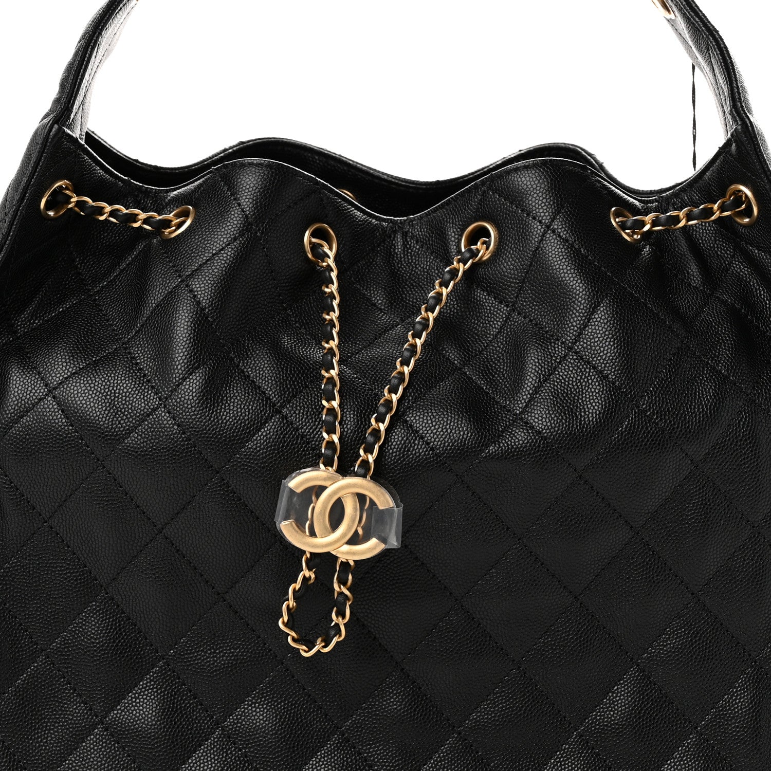 Caviar Quilted Medium Chanel 25 Handbag Black