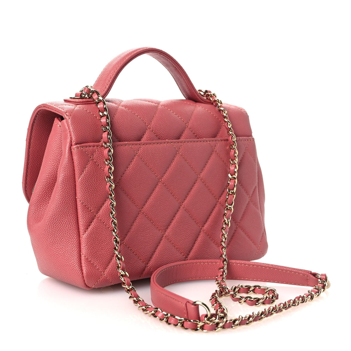 Caviar Quilted Small Business Affinity Flap Pink