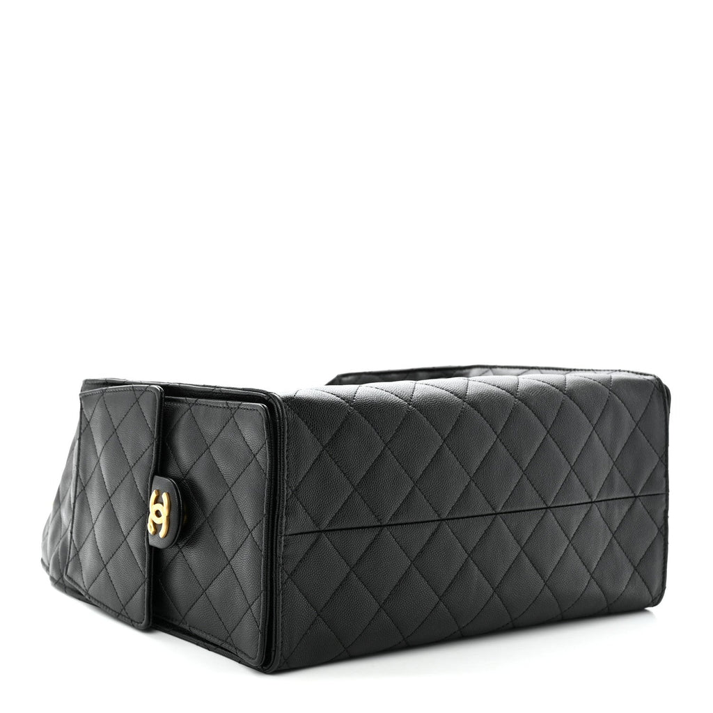 Caviar Quilted Medium Chanel 25 Handbag Black