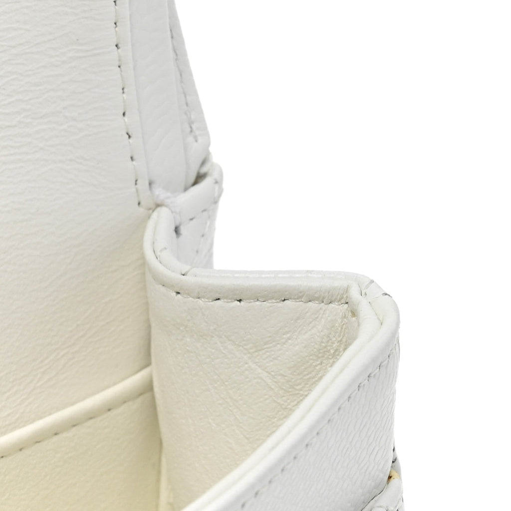 Caviar Quilted Medium Double Flap White