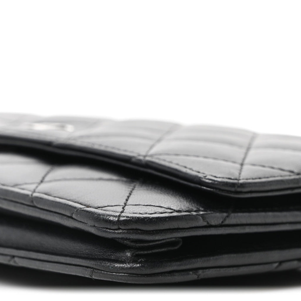 Lambskin Quilted Wallet On Chain WOC Black