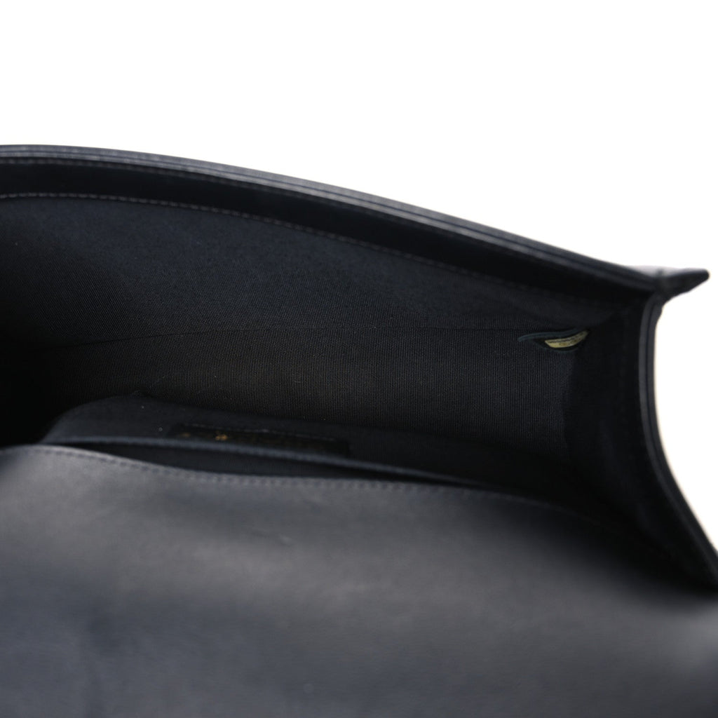Lambskin Quilted Medium Boy Flap Black