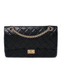 Aged Calfskin Quilted 2.55 Reissue 225 Flap Black
