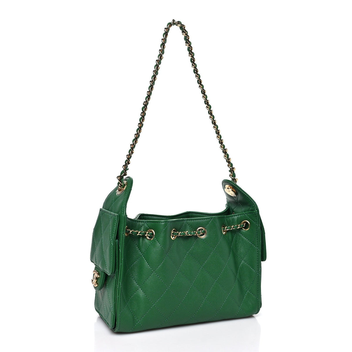 Caviar Quilted Mini Chanel 25 Handbag Green