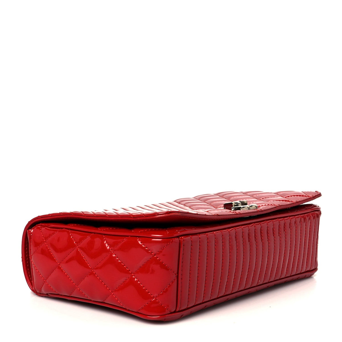 Patent Quilted Medium Coco Boy Flap Red