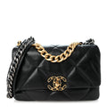 Lambskin Quilted Medium Chanel 19 Flap Black