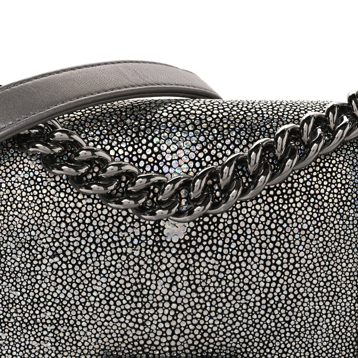 Galuchat Stingray Small Boy Flap Silver