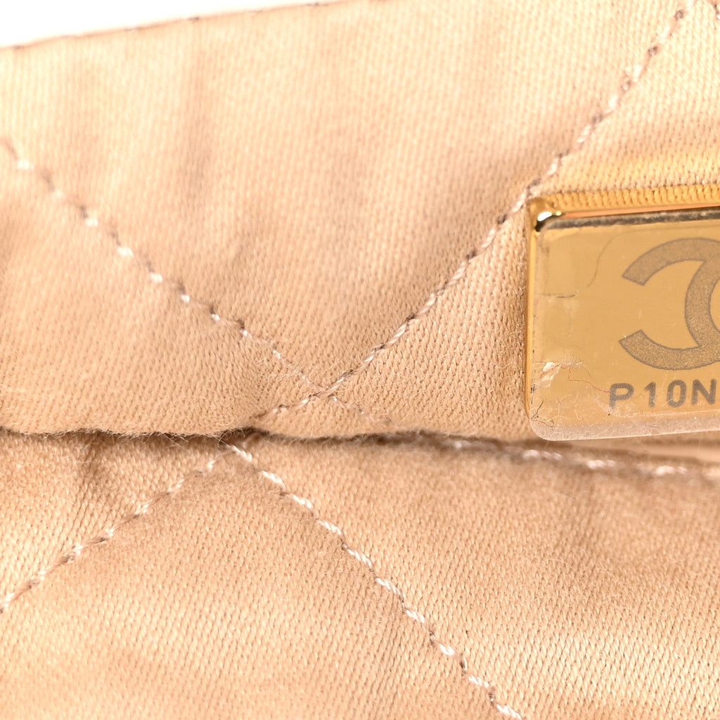 Shiny Calfskin Quilted Small Chanel 22 White