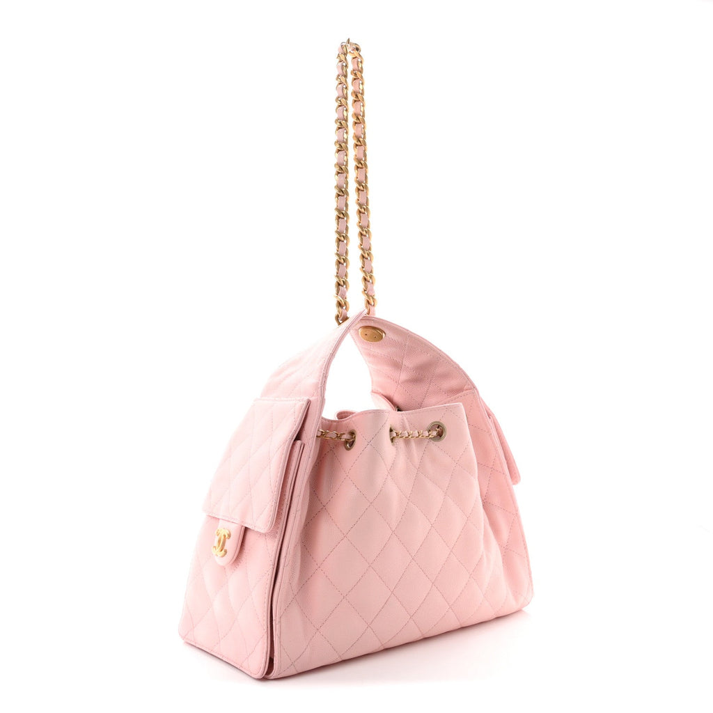 Caviar Quilted Small Chanel 25 Handbag Light Pink