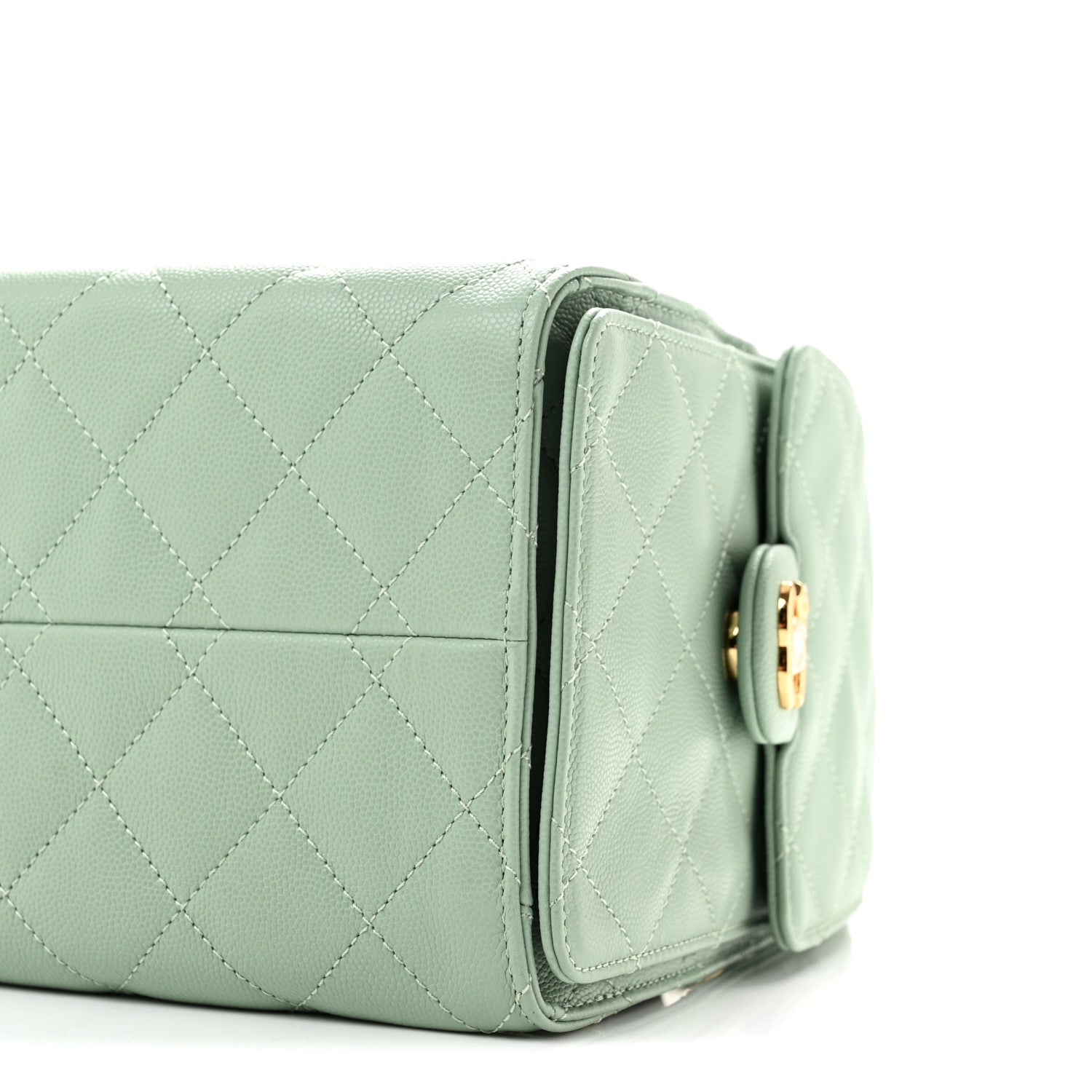 Caviar Quilted Small Chanel 25 Handbag Light Green