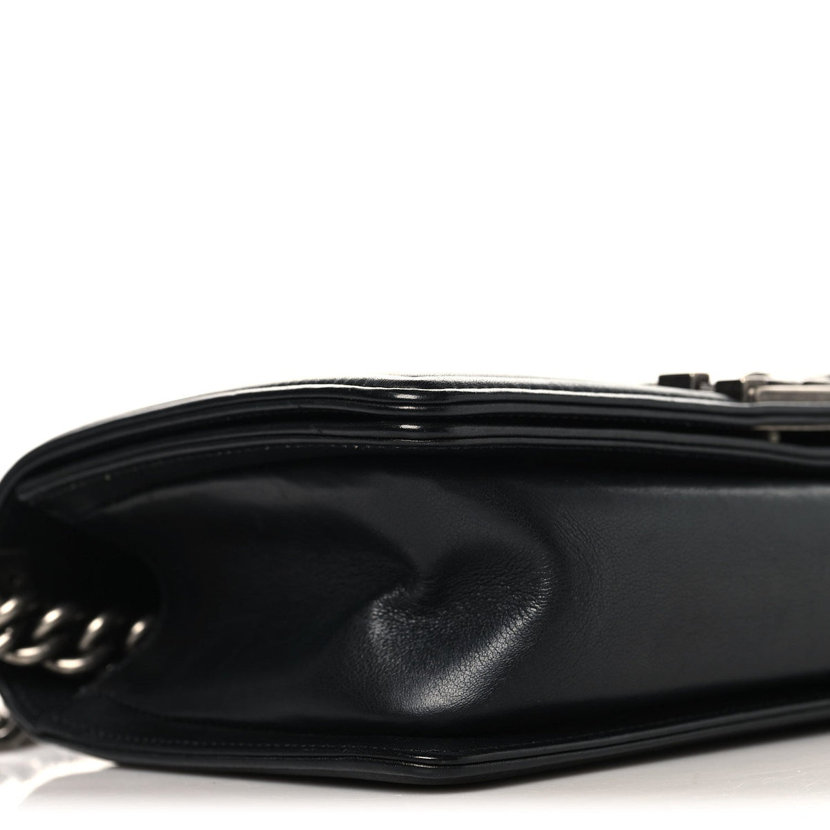 Lambskin Braided Woven Medium Boy Flap Black