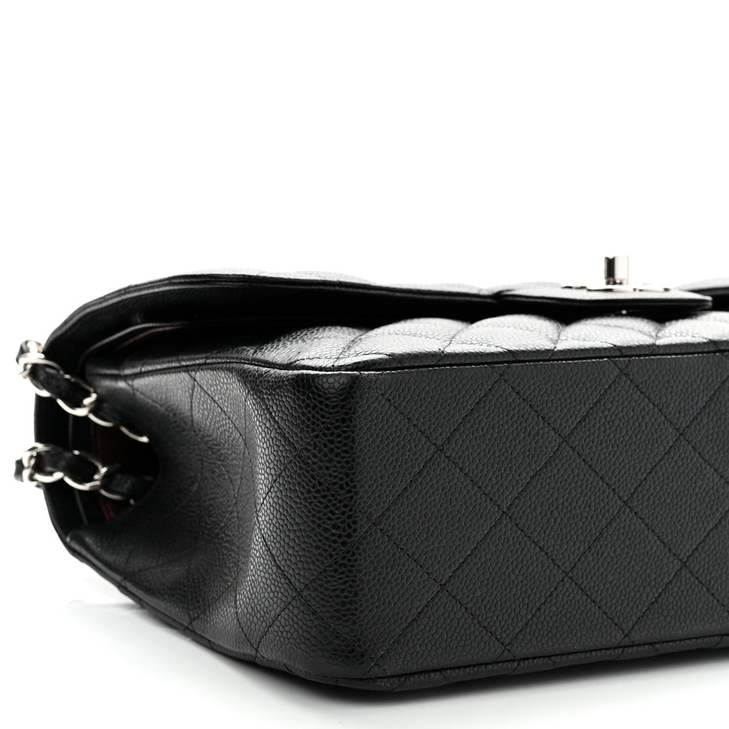 Caviar Quilted Jumbo Double Flap Black