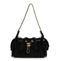 Pony Hair Mini Chanel 25 Handbag Black