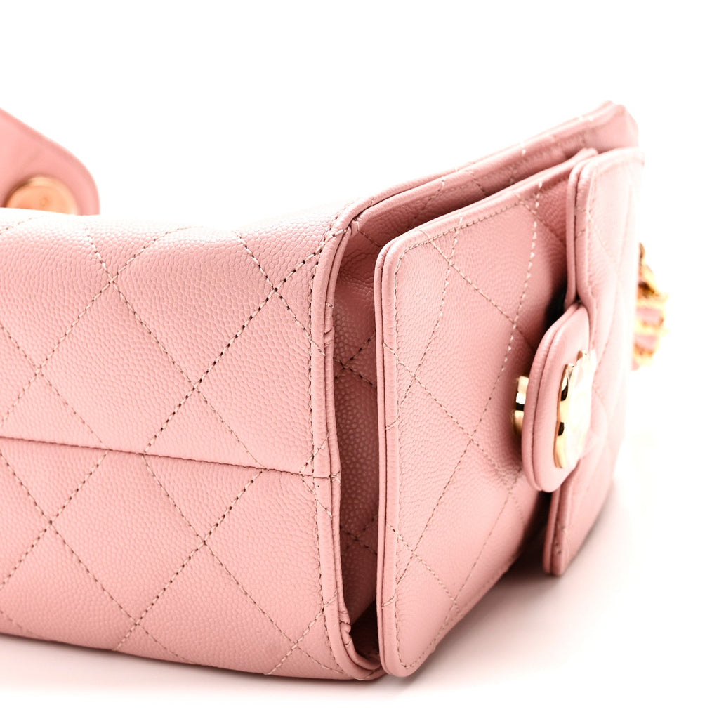 Caviar Quilted Mini Chanel 25 Handbag Pink
