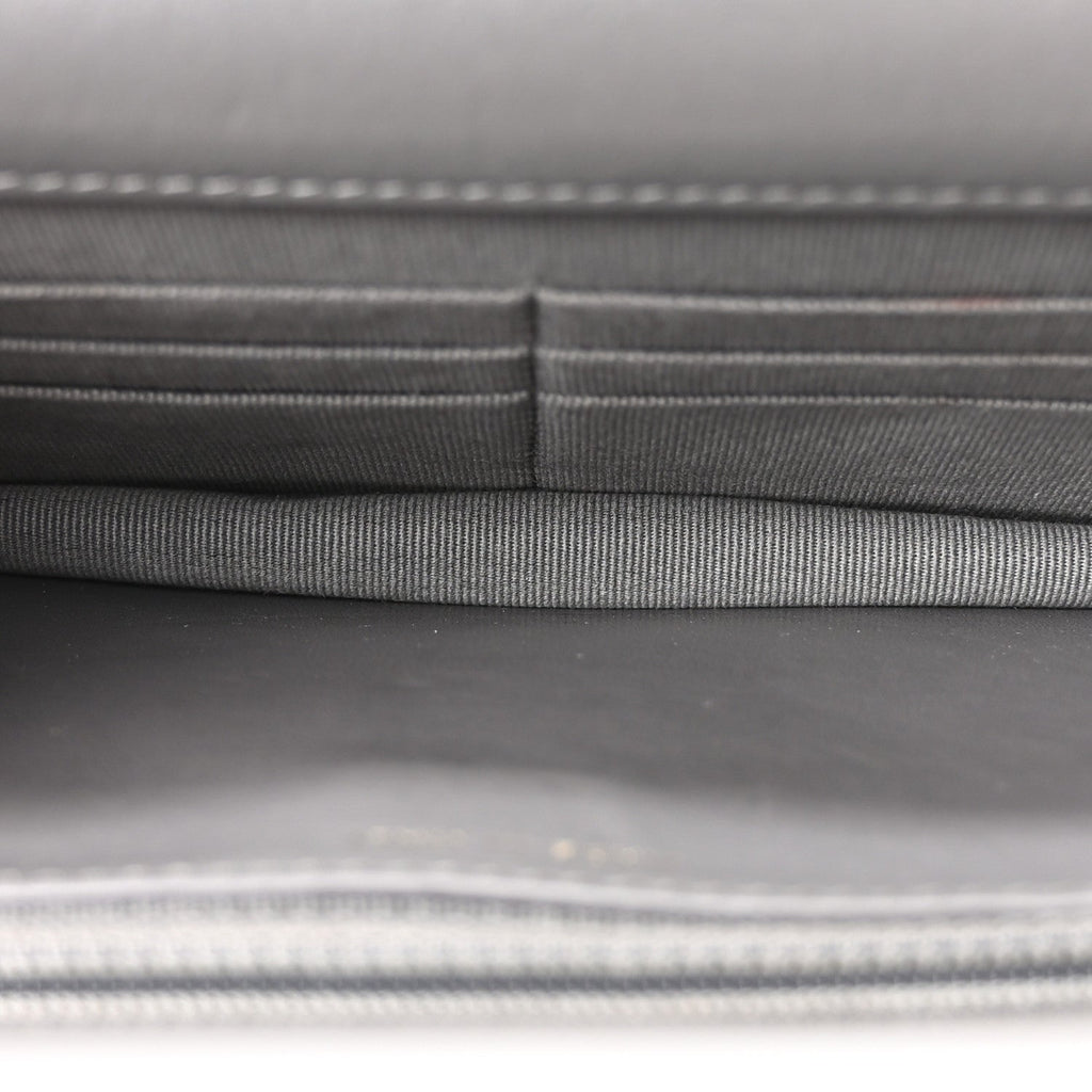 Lambskin Quilted Chanel 19 Wallet On Chain WOC Grey