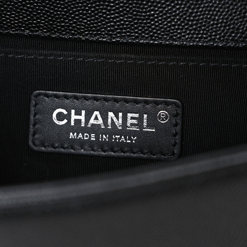 Caviar Quilted Small Boy Flap Black