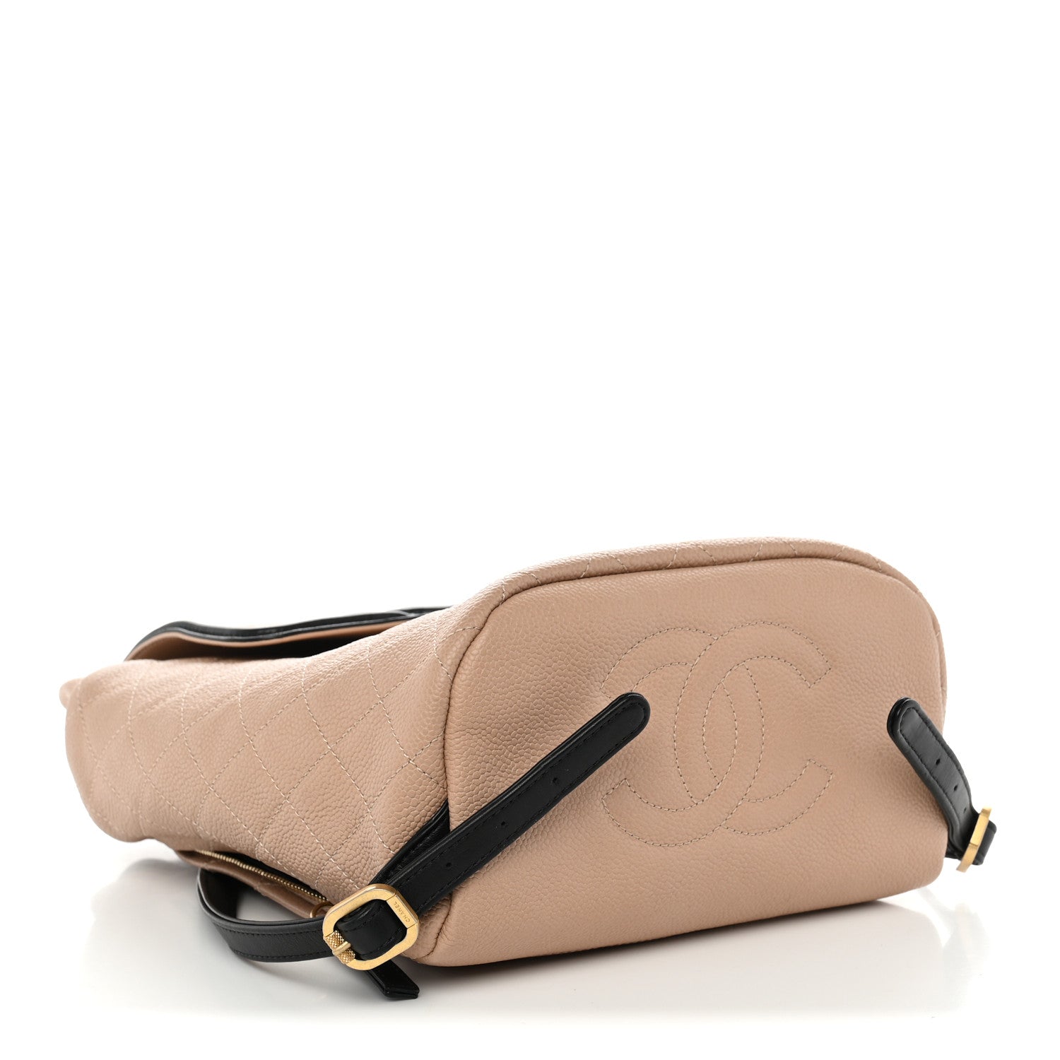 Caviar Quilted Filigree Backpack Beige Black