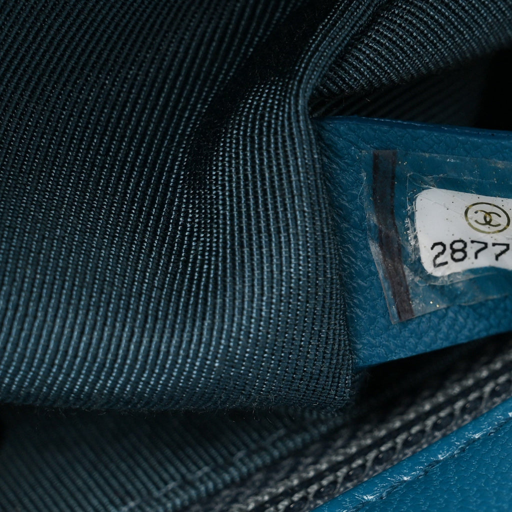 Goatskin Quilted Medium Chanel 19 Flap Turquoise