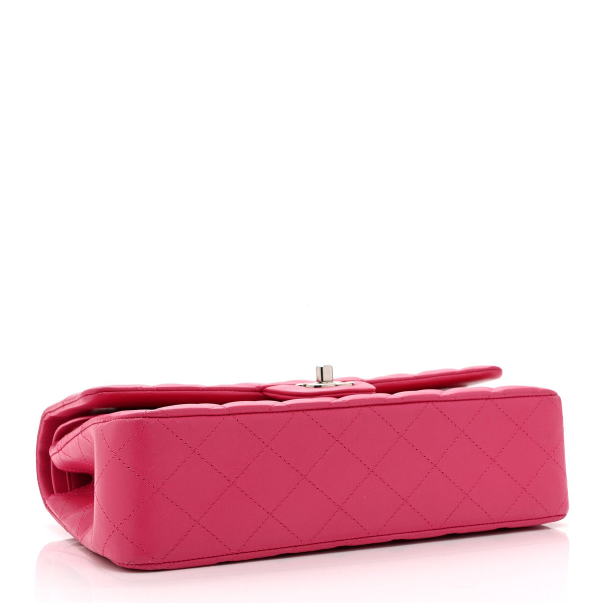 Lambskin Quilted Medium Double Flap Pink