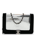 Velvet Mirror Embellished Boy Wallet On Chain WOC Argent