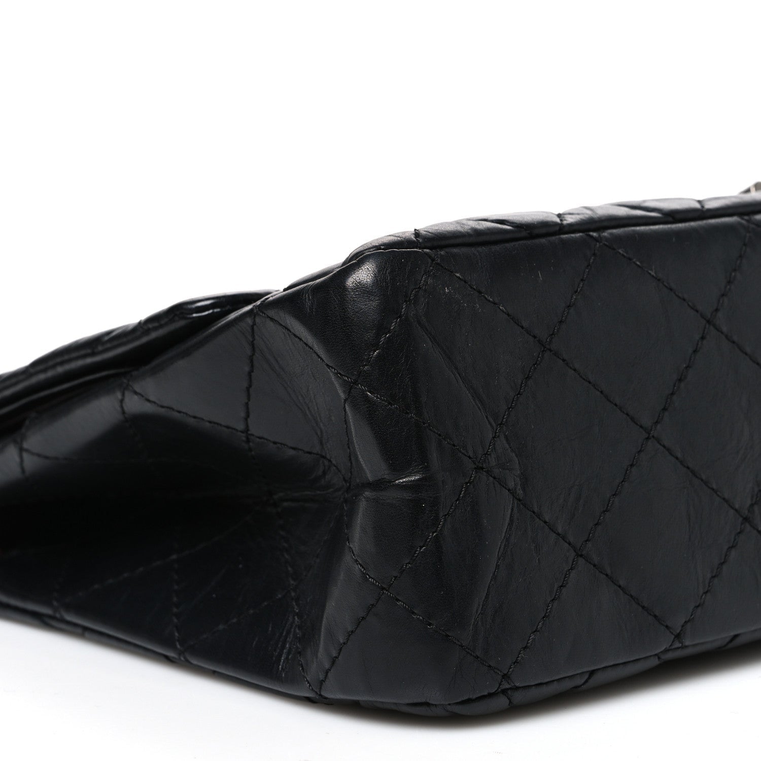 Aged Calfskin Quilted 2.55 Reissue 227 Flap Black