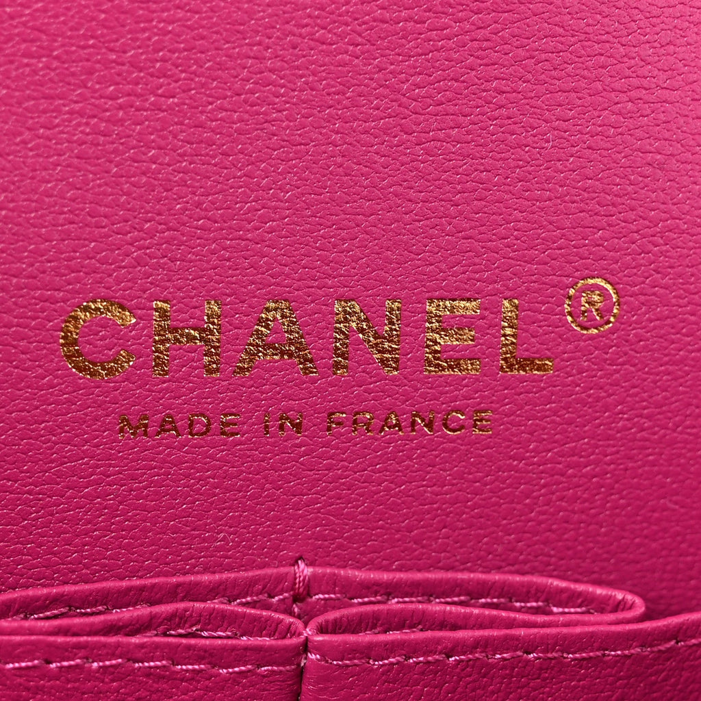 Caviar Quilted Medium Double Flap Purple