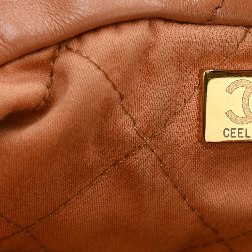 Shiny Calfskin Quilted Chanel 22 Beige