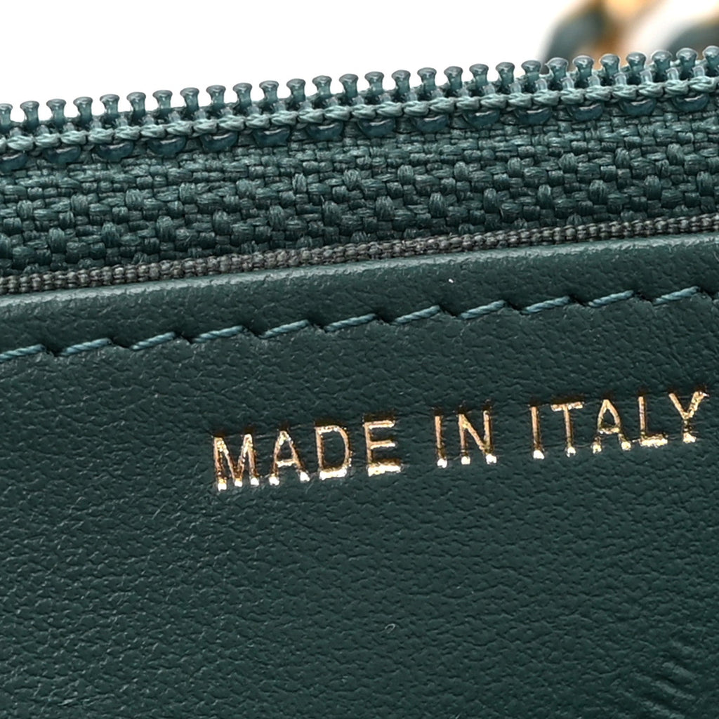 Calfskin Quilted Perfect FIt Wallet On Chain WOC Green