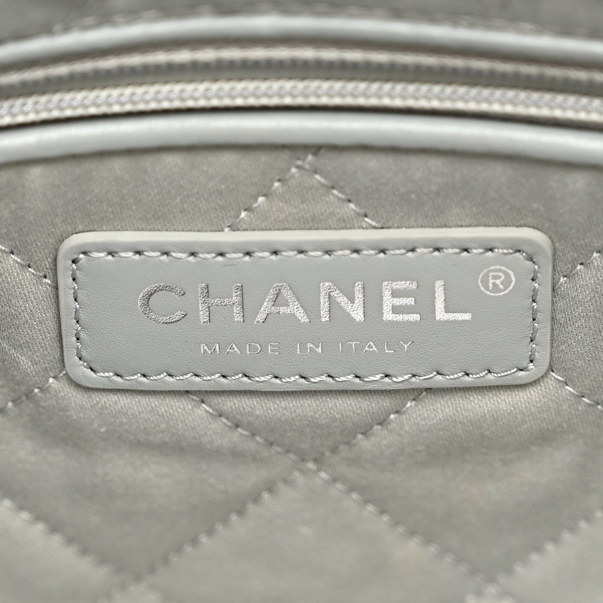 Metallic Calfskin Quilted Small Chanel 22 Silver
