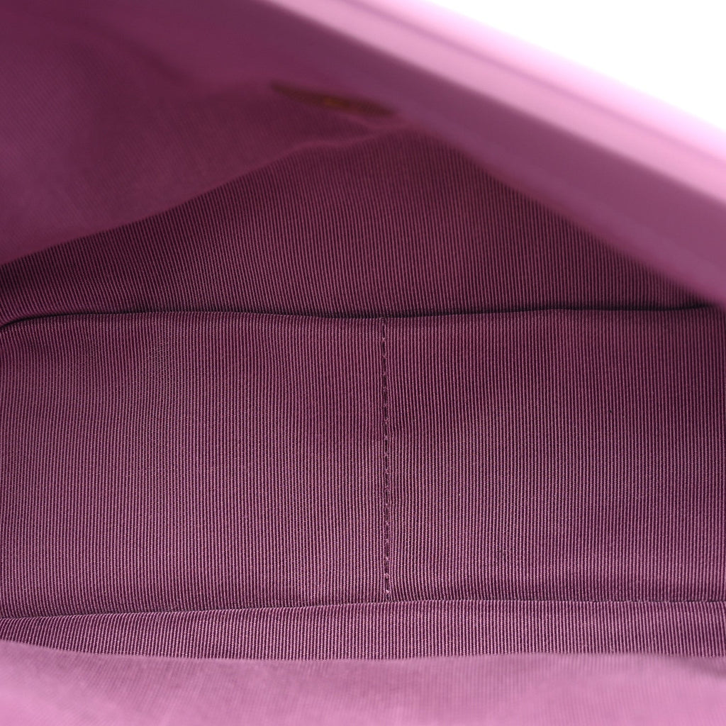 Goatskin Quilted Medium Chanel 19 Flap Violet Purple