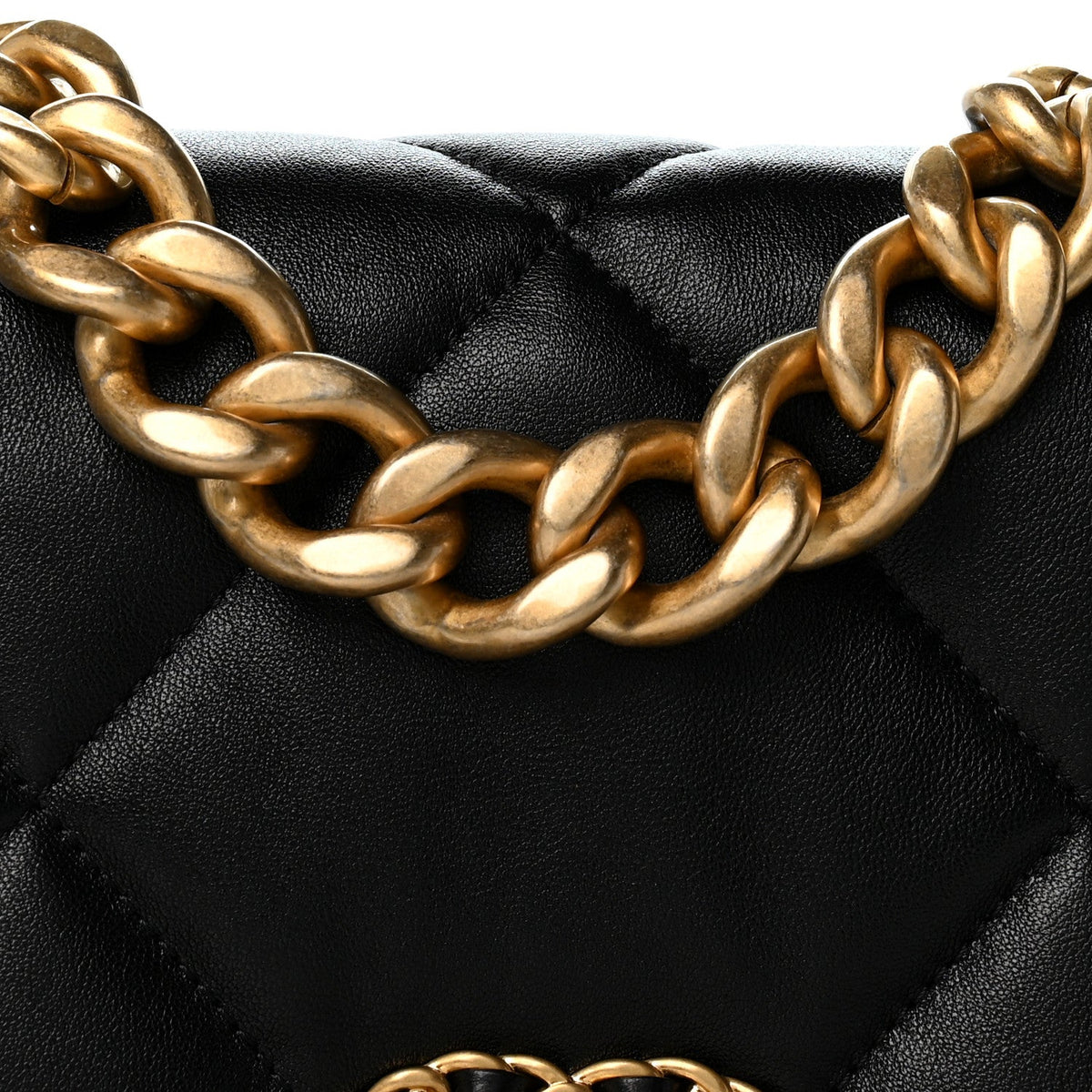 Lambskin  Quilted Large Chanel 19 Flap Black