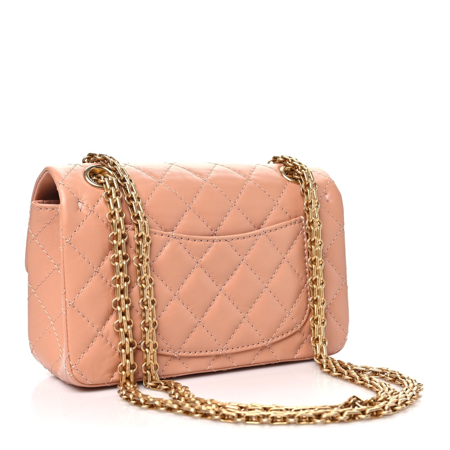 Aged Calfskin Quilted 2.55 Reissue Mini Flap Beige