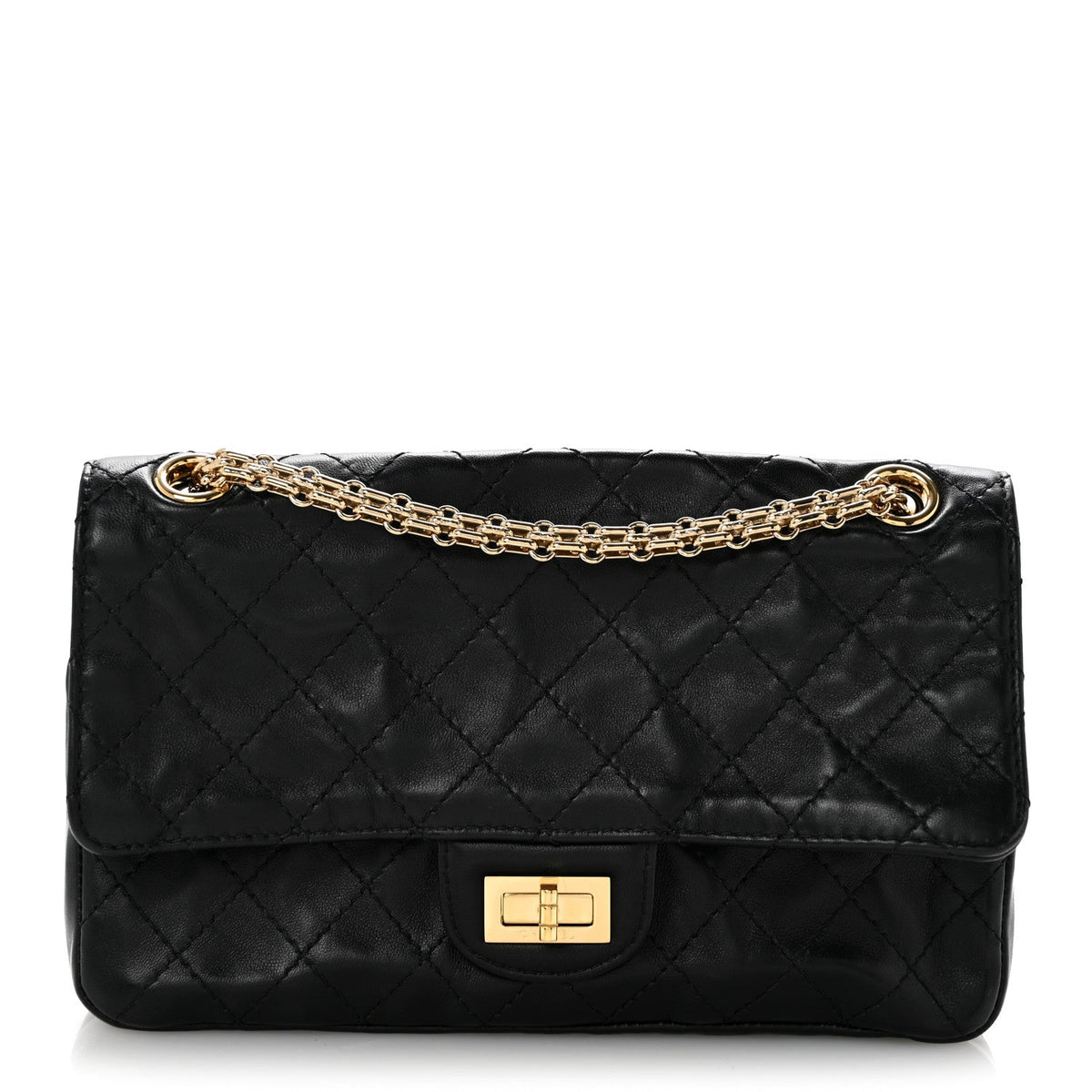 Lambskin Quilted Crush 2.55 Reissue 225 Flap Black