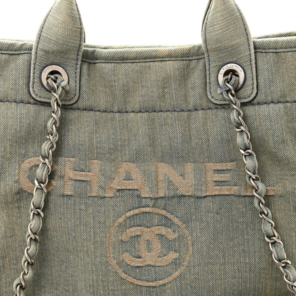 Denim Small Deauville Tote  Light Blue