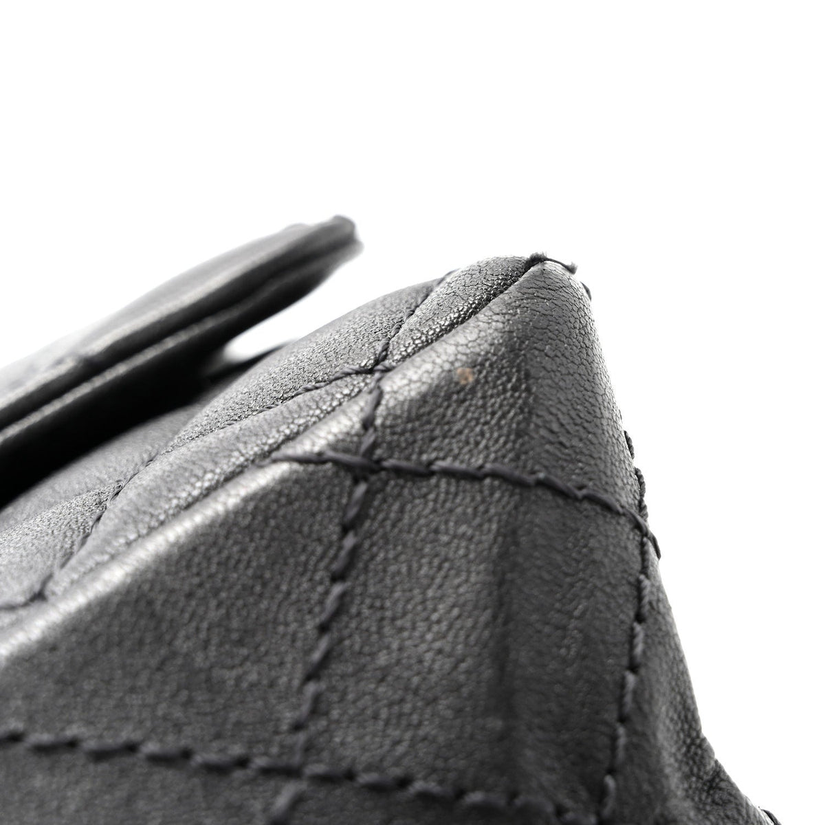 Metallic Sheepskin Quilted 2.55 Reissue Mini Flap Dark Silver