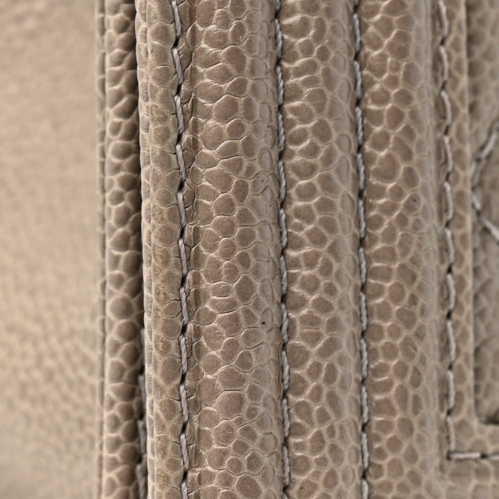 Caviar Quilted Small Boy Flap Grey