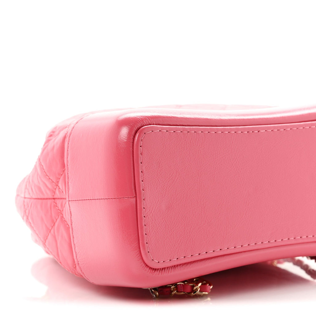 Aged Calfskin Quilted Small Gabrielle Backpack Dark Pink