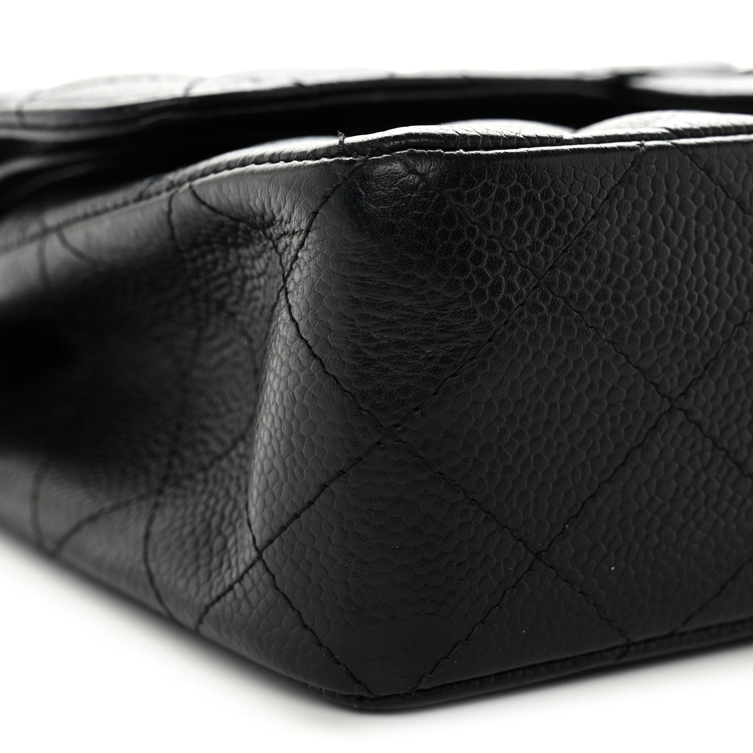 Caviar Quilted Small Double Flap Black