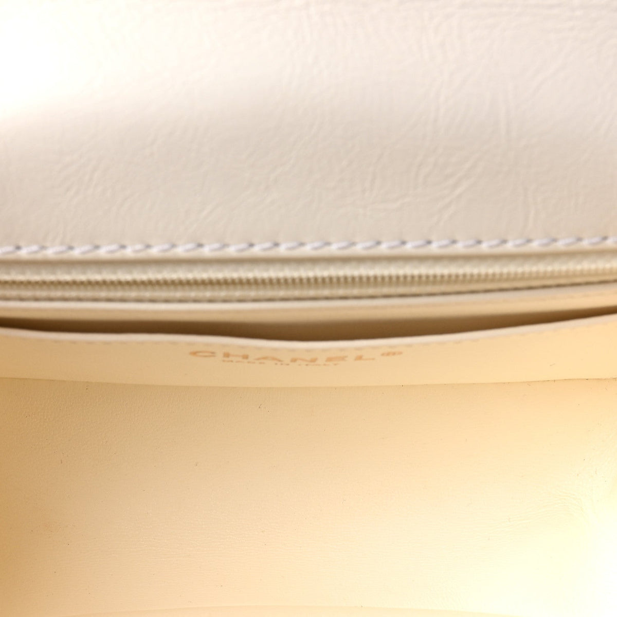 Aged Calfskin Quilted 2.55 Reissue Mini Flap White