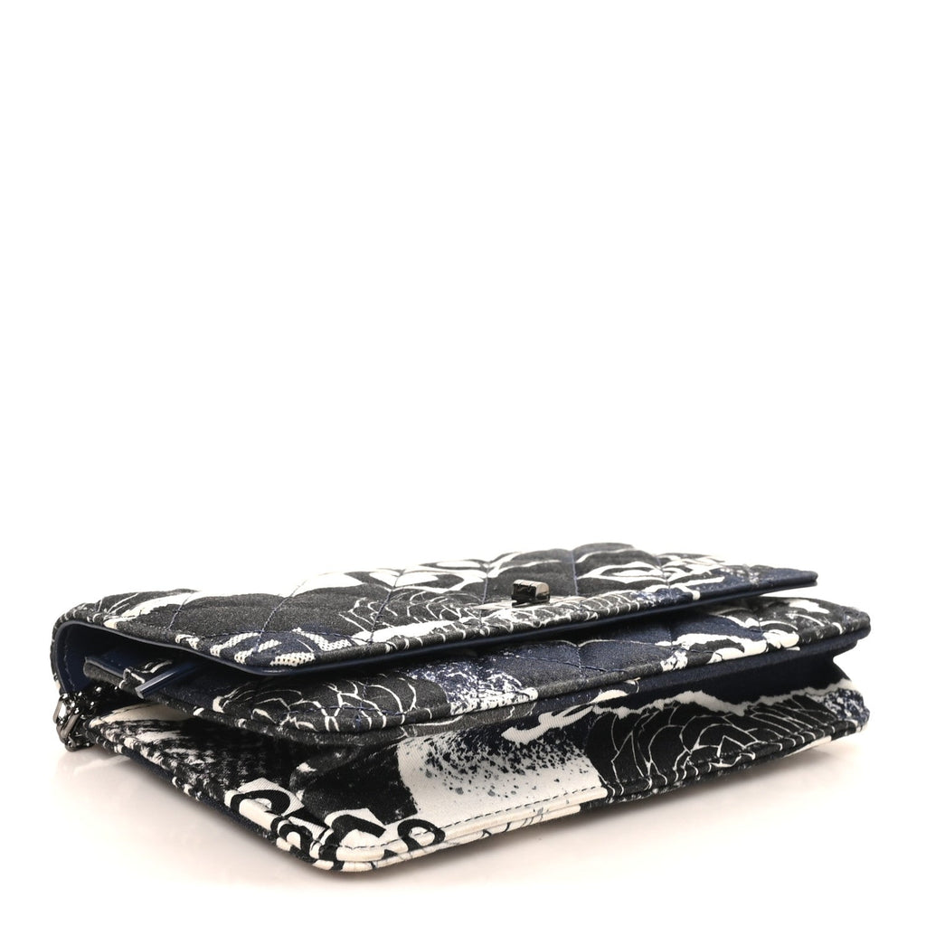 Canvas Printed Quilted 2.55 Reissue Wallet On Chain WOC White Black Navy Blue