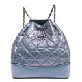Iridescent Lambskin Calfskin Quilted Gabrielle Backpack Light Purple