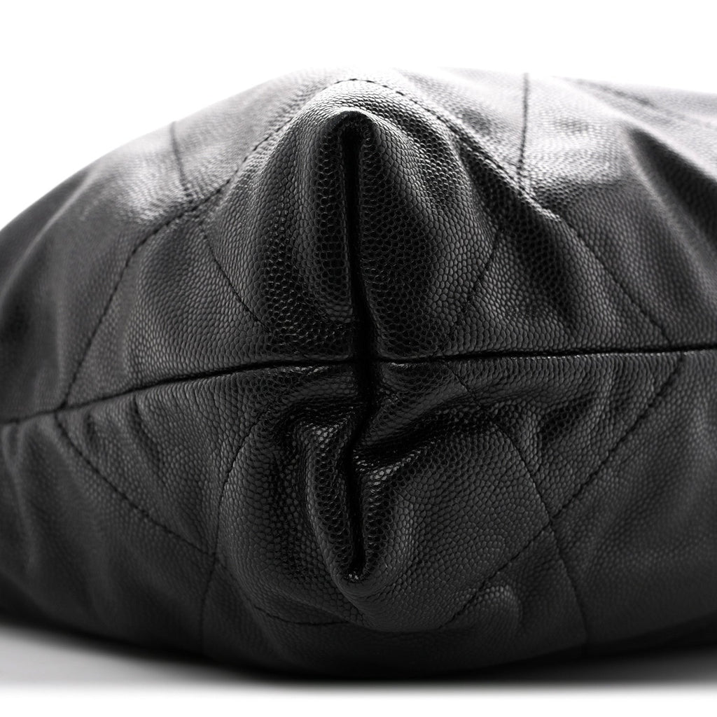 Shiny Caviar Quilted Monochrome Small Chanel 22 Black